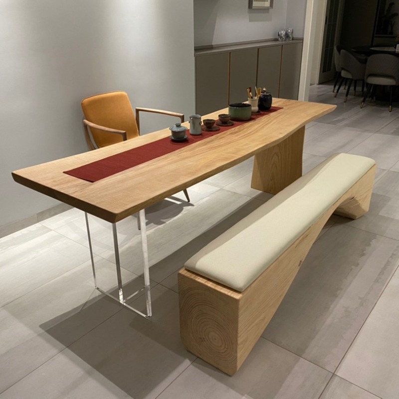 Home Office Furniture - 北欧無垢材アクリルフローティングテーブルモダンシンプルスタディベッドルームオフィスデスククリエイティブホーム家具モビリダスタジオFYFD