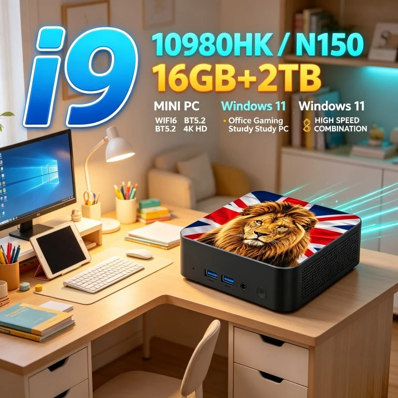 Home Office Windows 11 - ユニオンジャック ブリティッシュライオン プリント ミニPC ホスト インテル