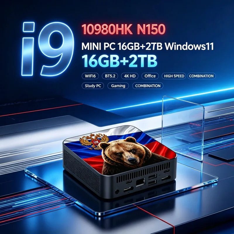 Home Office Windows 11 - ロシアンブラウンベア ミニPC インテル I9‑10980HK N150 Windows