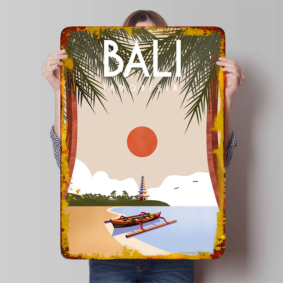 Home Office Bali - バリ島 インドネシア 風景 メタル ウォールアート 熱帯