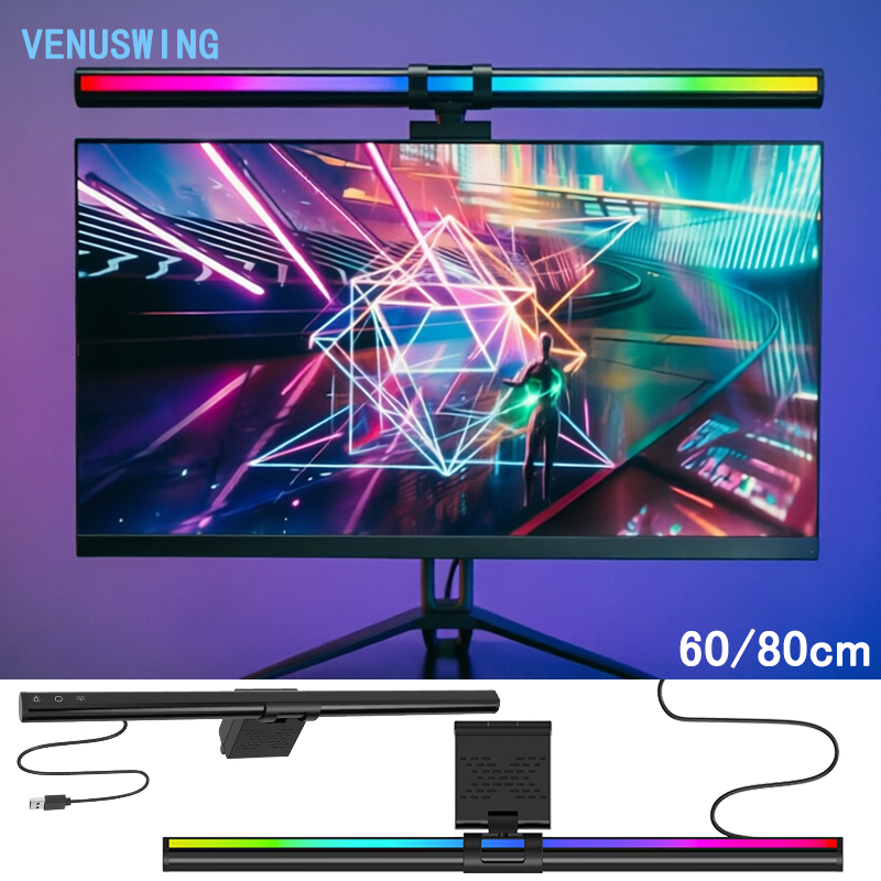 Home Office Gadgets - RGB ライト 60/80 センチメートルゲーム雰囲気照明モニターライトバーコンピュータモニターランプ雰囲気ランプ家庭用オフィス仕事ゲーム用