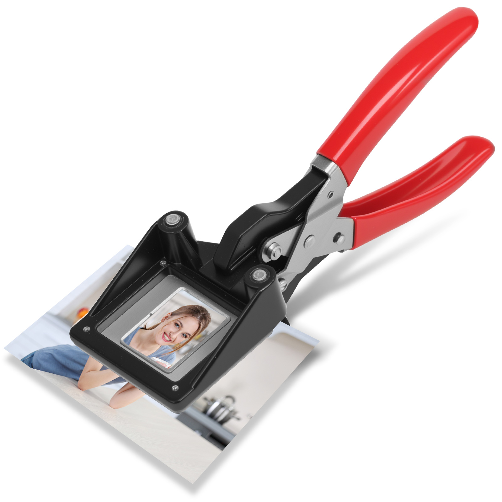 Home Office For Passport - ハンドヘルドパスポート写真カッター 3x4cm/2.5x3.2cm 金属ダイパンチツール紙名刺 DIY プロジェクトカッティングホームオフィス用