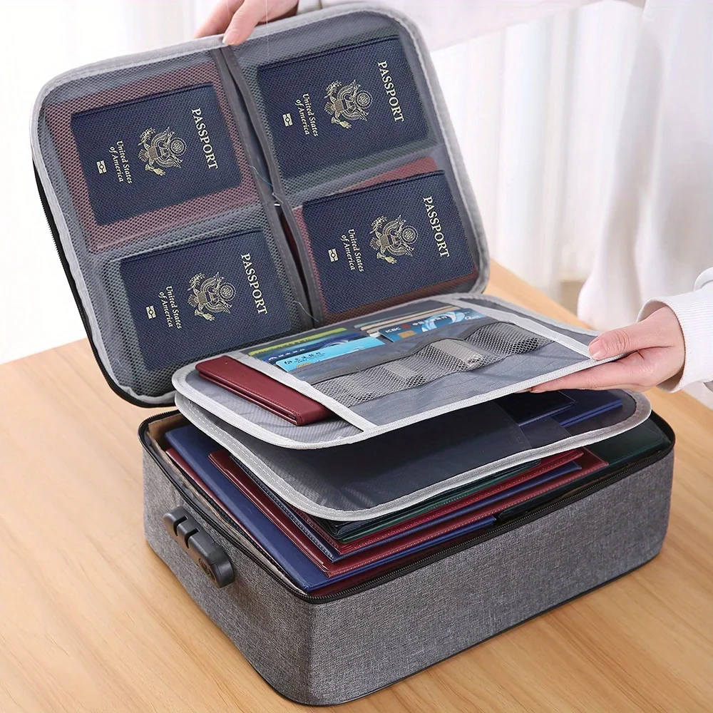 Home Office For Passport - ファイルオーガナイザーバッグドキュメントホームオフィス旅行安全バッグ重要なパスポート証明書のための多層ポータブルストレージ