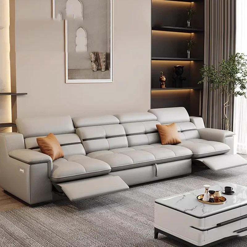 Home Office Furniture - ポストモダンブラウンリビングルームソファバックサポートオフィスラウンジ電動ソファスリーパー高級北欧シロンカマユニークな家具