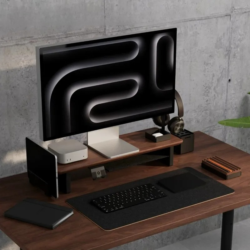 Monitor Riser Stand - 大セール！ ウォールナット製モニタースタンドライザー モジュール式デスクトップコンピューターテーブル 省スペースラップトップシェルフ オフィスオーガナイザーシステム /Z3