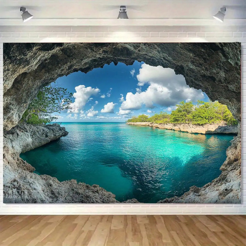 インスタイル海景天景タペストリーポリエステル壁掛けリビングル - Home Office With View のレビューと価格
