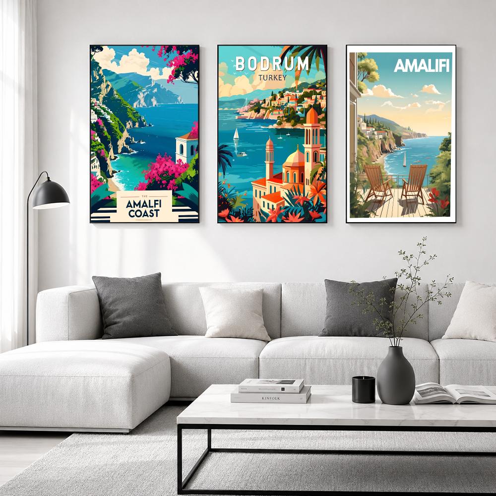 地中海の風景ポスター 高品質なウォールアートポスター、ホーム - Home Office With View のレビューと価格