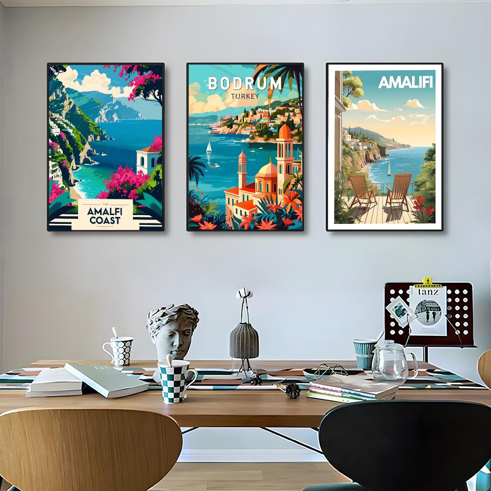 地中海の風景ポスター 高品質なウォールアートポスター、ホーム - Home Office With View のレビューと価格