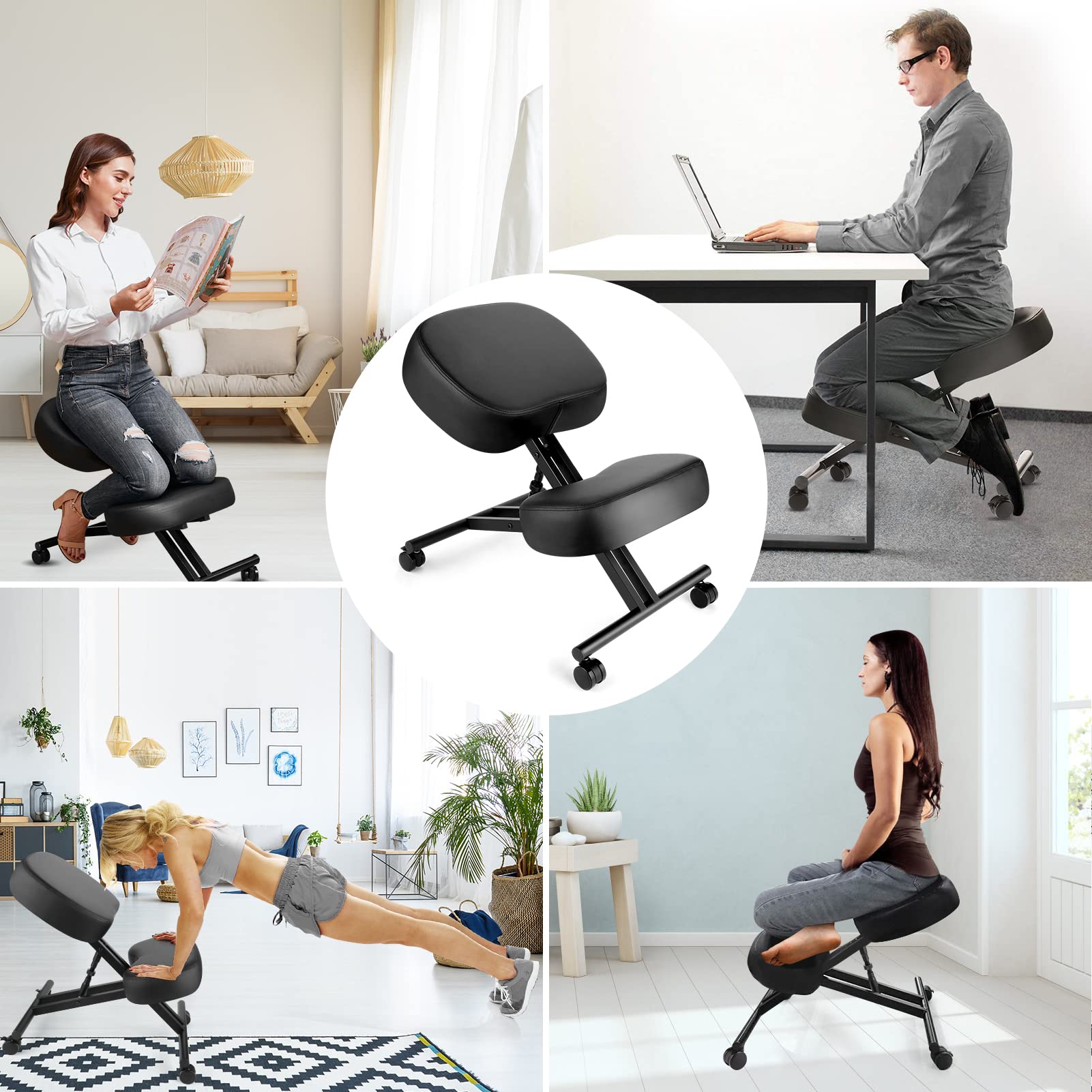 オフィス用のエルゴノミクスニーリングチェア、家庭およびオフィ - Home Office Furniture のレビューと価格