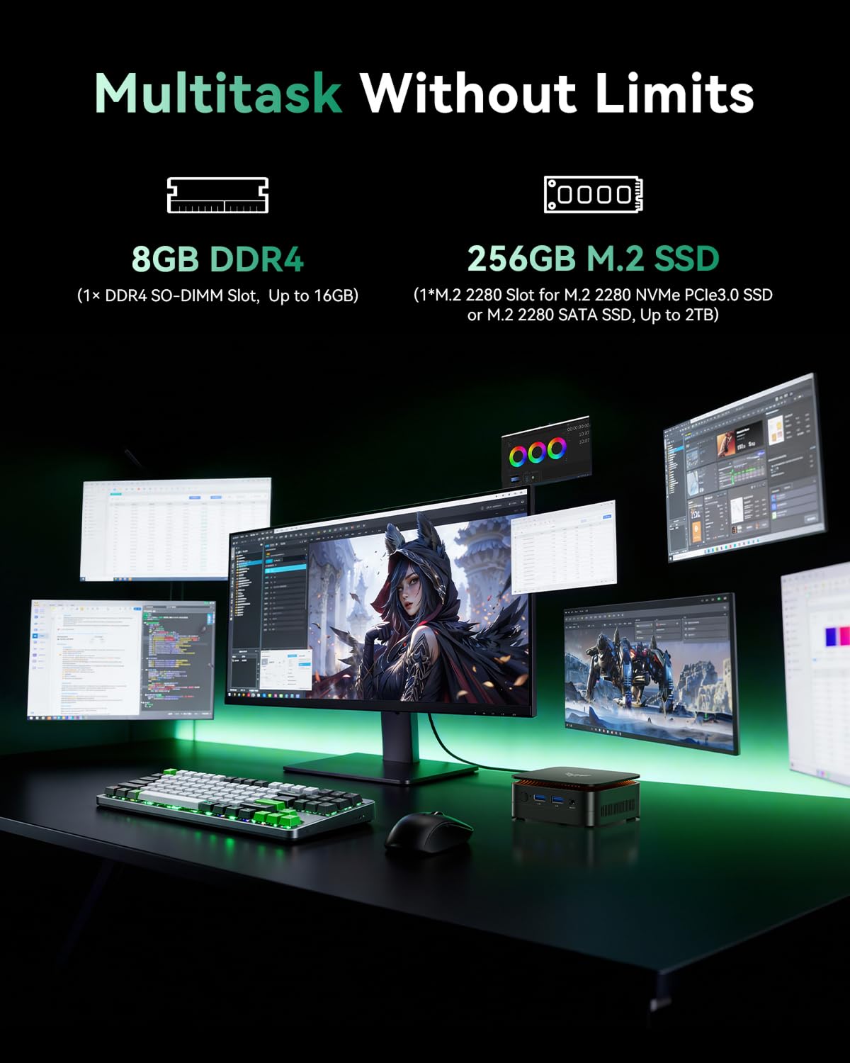 ACEMAGIC ミニPC AMD 3150U (2コア/4 - Home Office Windows 11 のレビューと価格