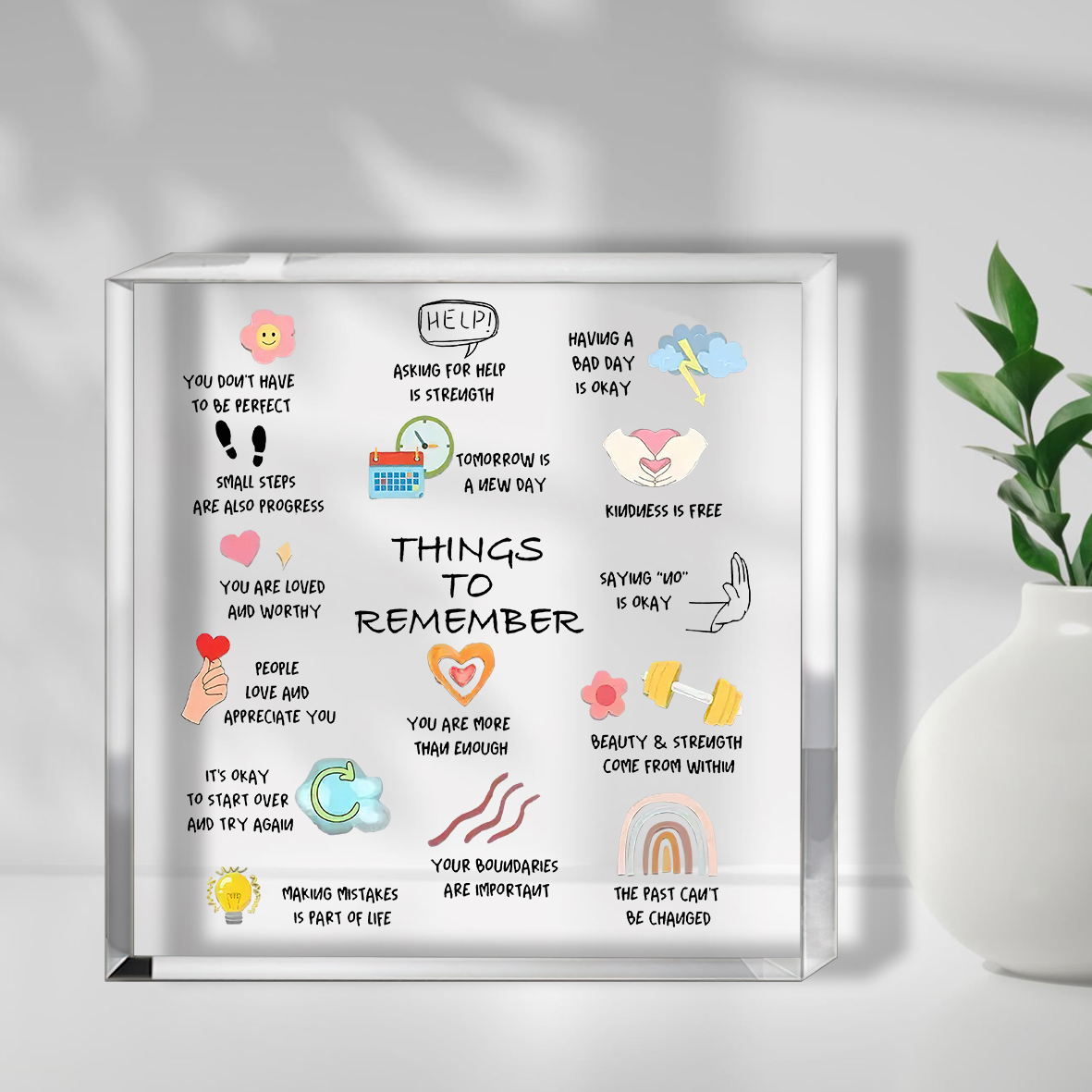 1個のモダンなアクリル製インスピレーションを与える引用句デス - Home Office Quotes のレビューと価格