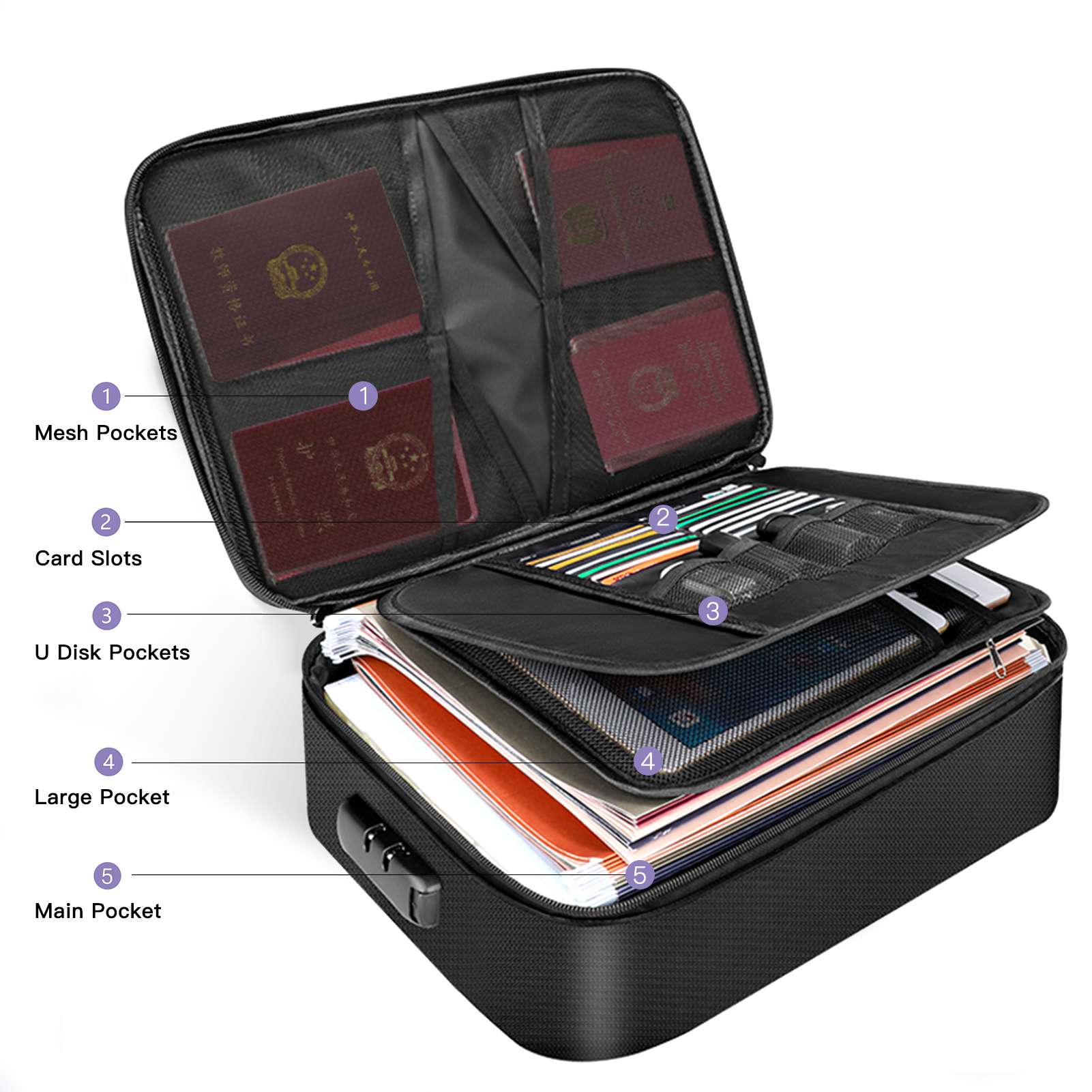 耐火性ドキュメントバッグ ジッパー開閉式 耐火・防水オーガナ - Home Office For Passport のレビューと価格