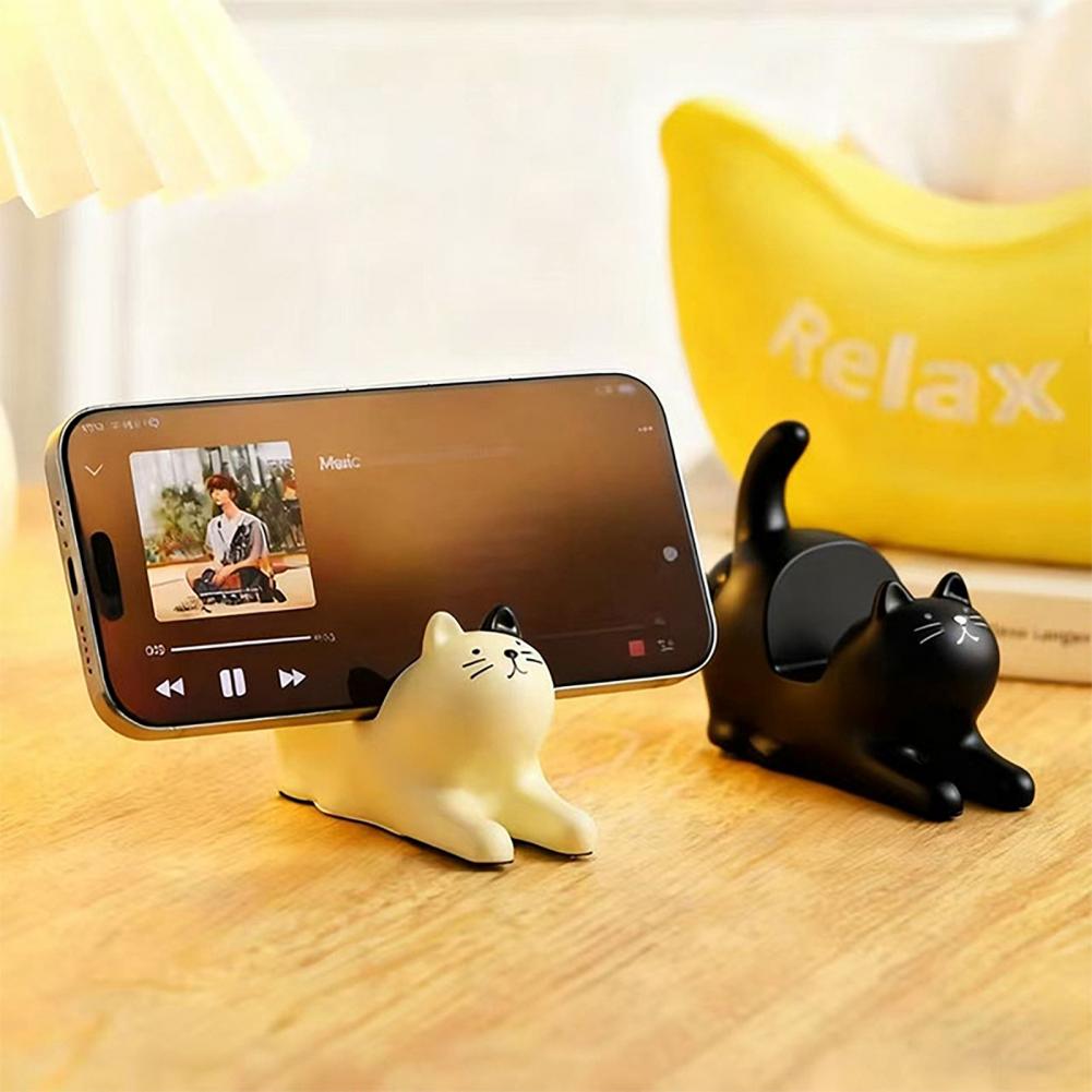 加重式スマホスタンド かわいい猫型スマホホルダー 加重ベース - Home Office With View のレビューと価格
