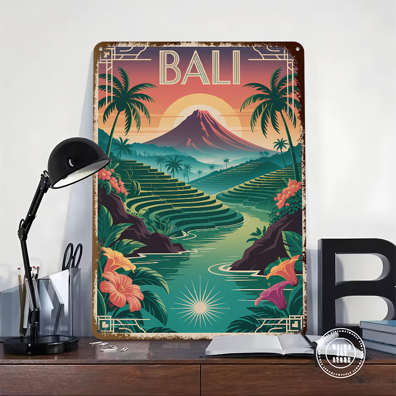 バリ旅行アールデコスタイルポスター、カスタマイズされたヴィン - Home Office Bali のレビューと価格