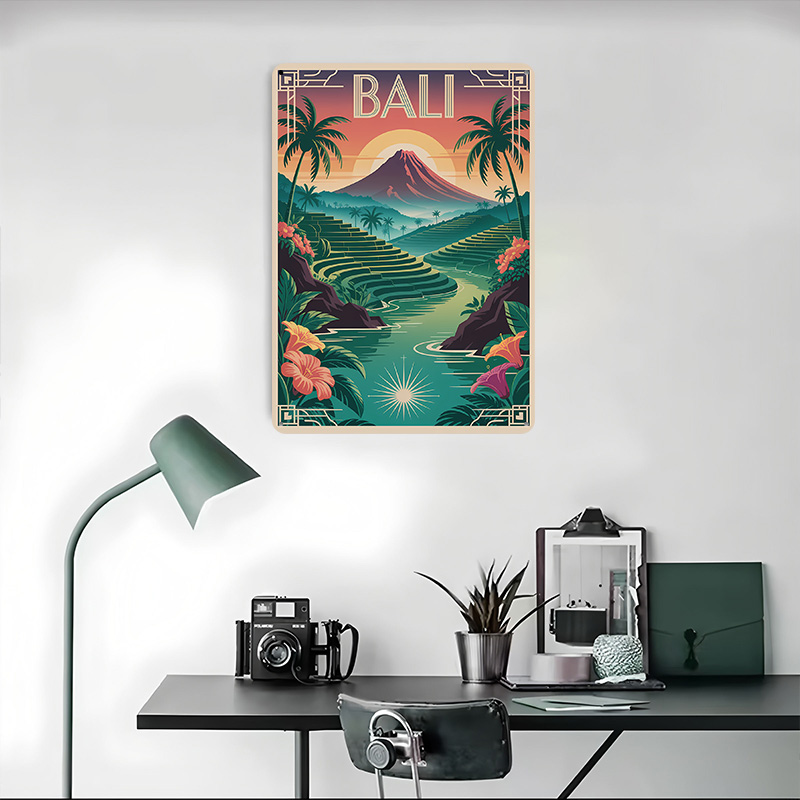 バリ旅行アールデコスタイルポスター、カスタマイズされたヴィン - Home Office Bali のレビューと価格