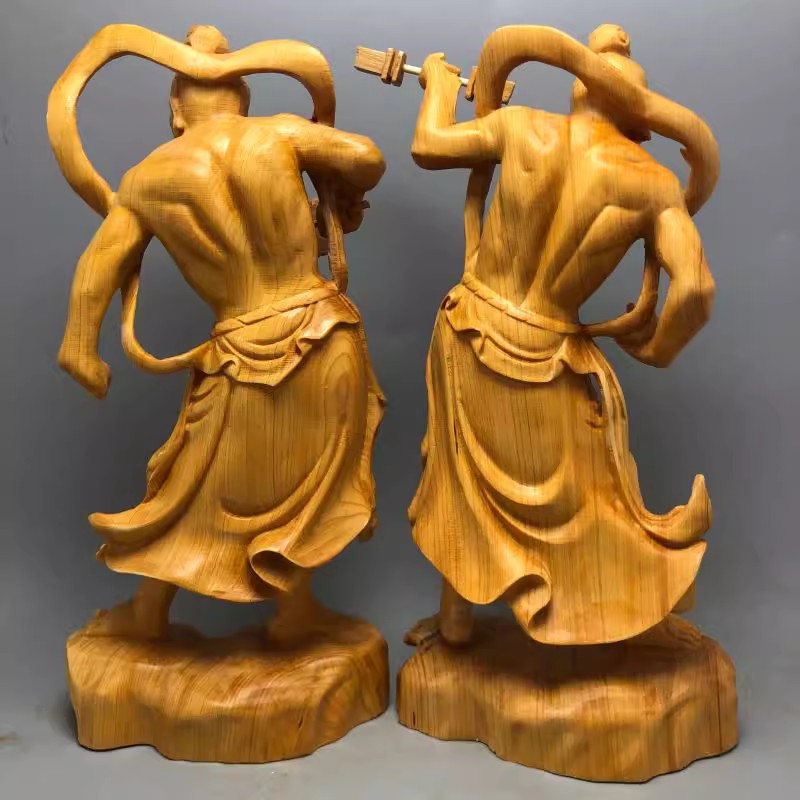 2つのドアの神の像,無垢材の彫刻,家の装飾,オフィスの装飾, - Home Office For Two のレビューと価格
