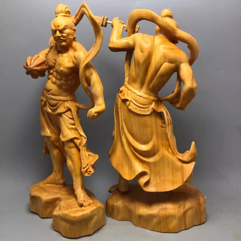 2つのドアの神の像,無垢材の彫刻,家の装飾,オフィスの装飾, - Home Office For Two のレビューと価格