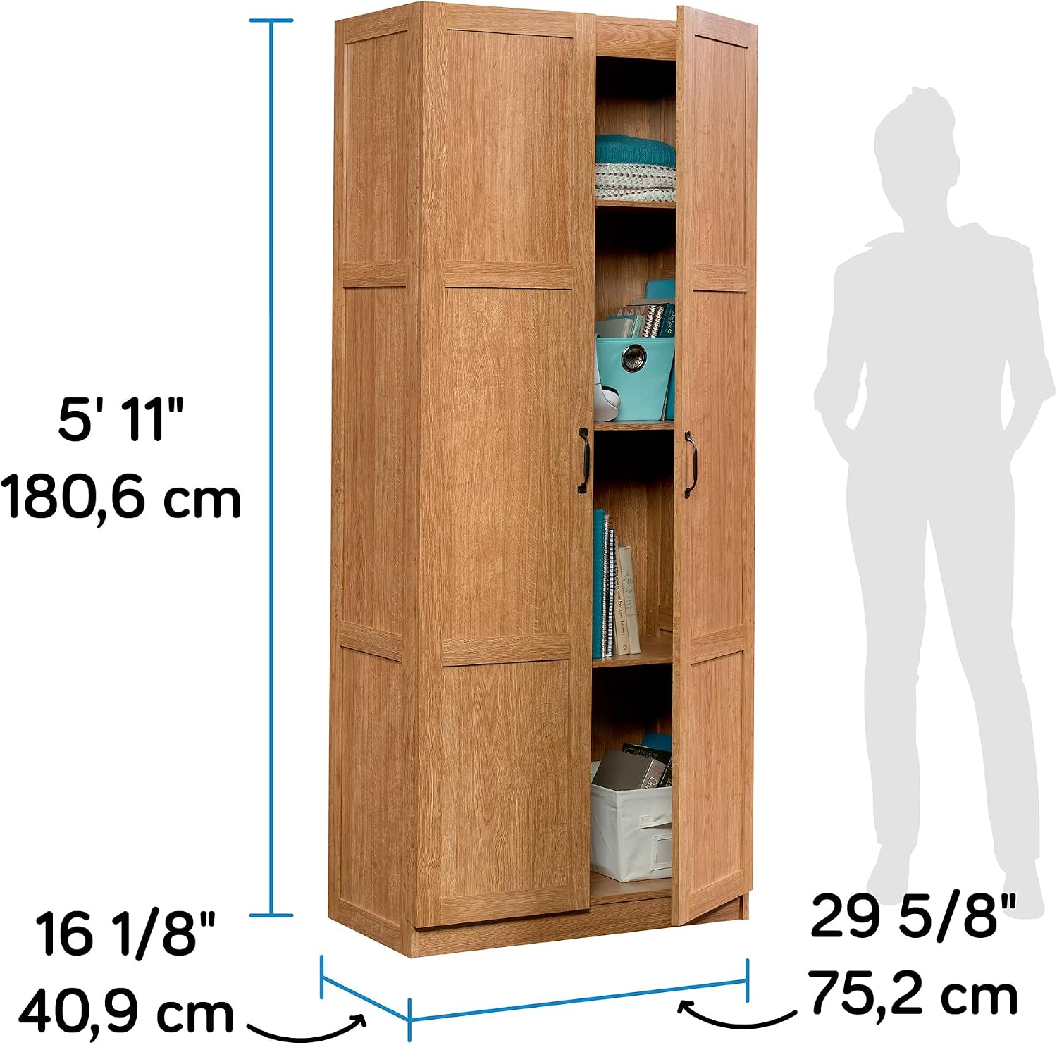 背の高い収納キャビネット、自立型キッチンパントリー収納オーガ - Home Office Furniture のレビューと価格