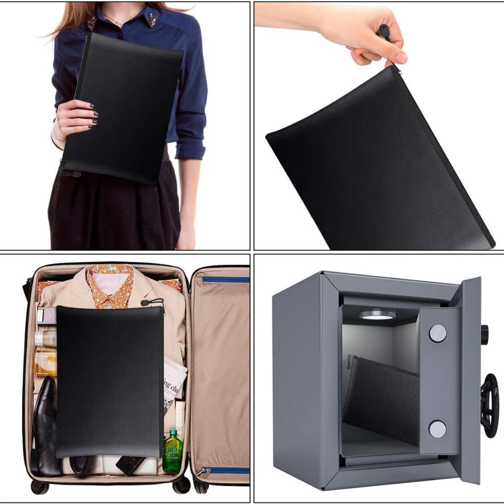 耐火性ドキュメントバッグ 防水現金ホルダー ポータブルマネー - Home Office For Passport のレビューと価格