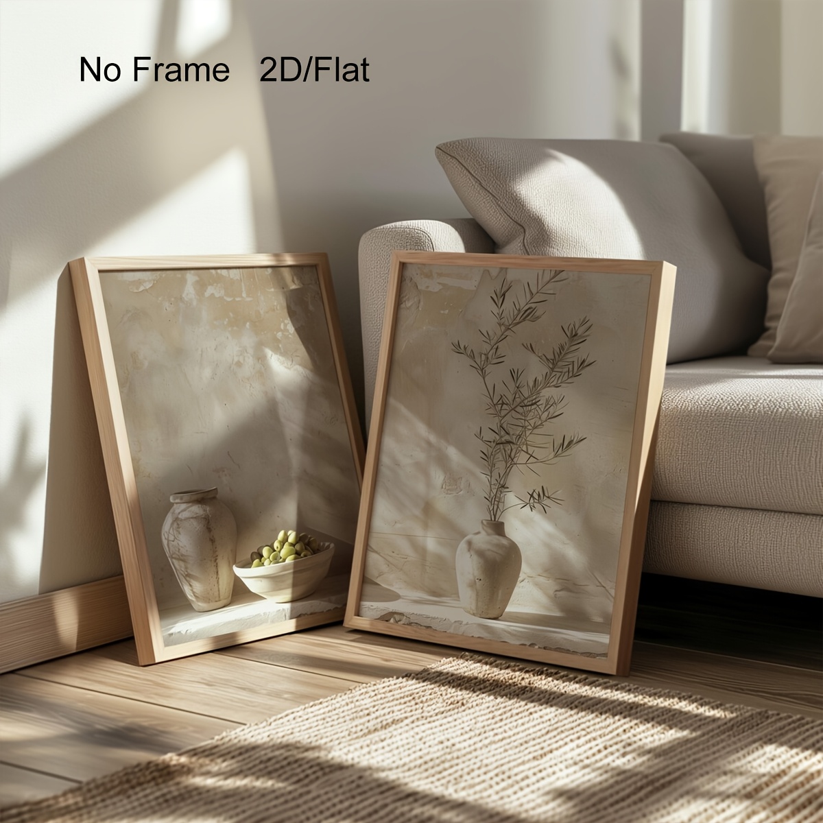地中海オリーブの静物画ウォールアート2枚セット、ニュートラル - Home Office For Two のレビューと価格