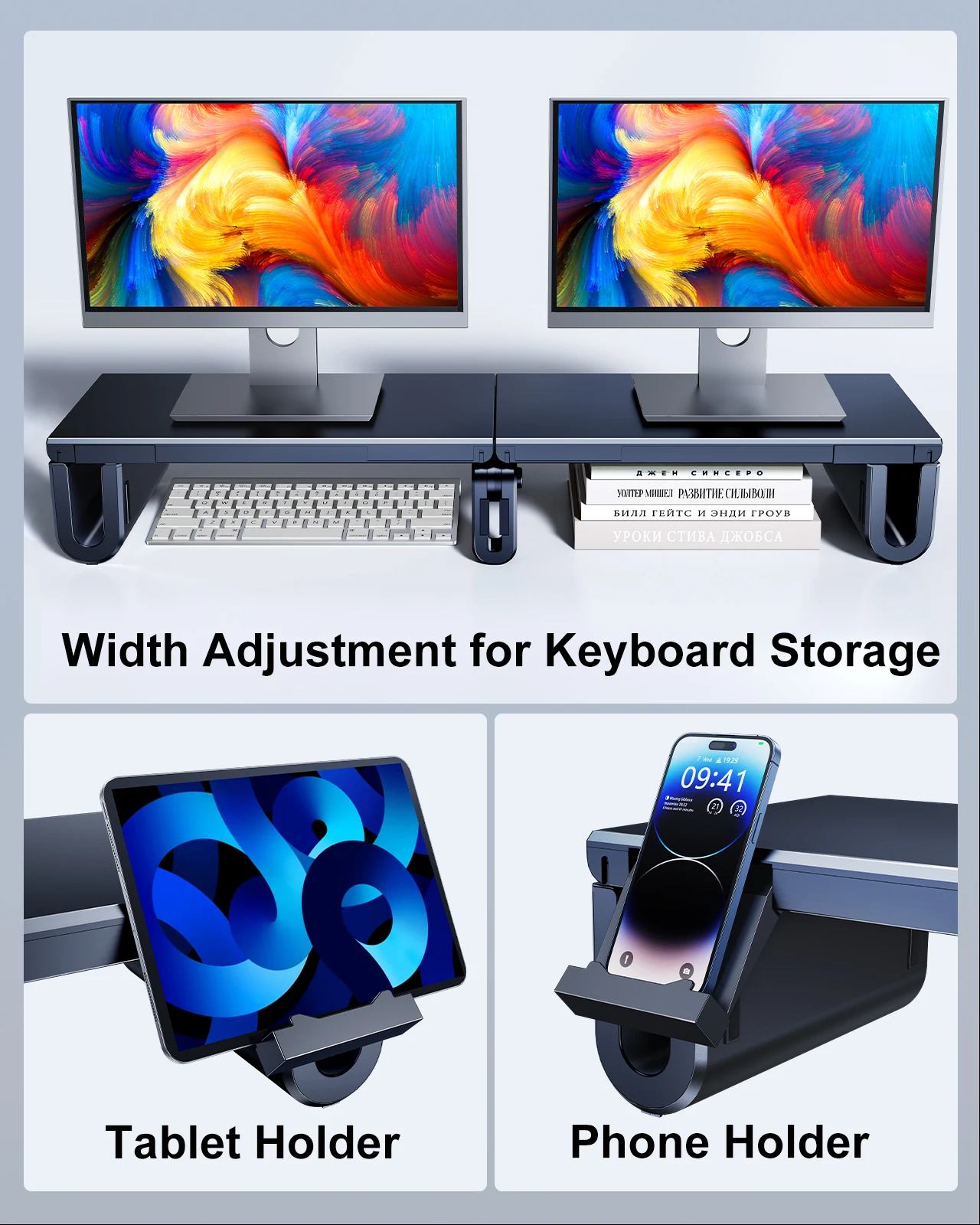 Oatsbasf デュアルモニタースタンドライザー高さ調節可 - Monitor Riser Stand のレビューと価格