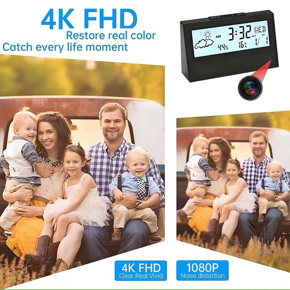4K WiFi時計型カメラ（動体検知機能付き） |   アプ - Home Office With View のレビューと価格