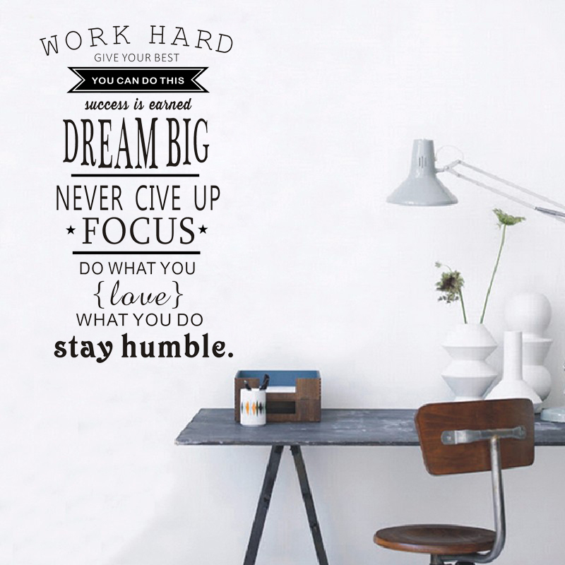 モチベーションを高める「Work Hard Dream Bi - Home Office Quotes のレビューと価格
