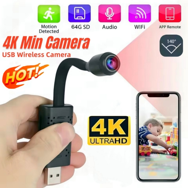4K USB 監視 WiFi カメラ ミニフレキシブルレンズ - Home Office With View のレビューと価格